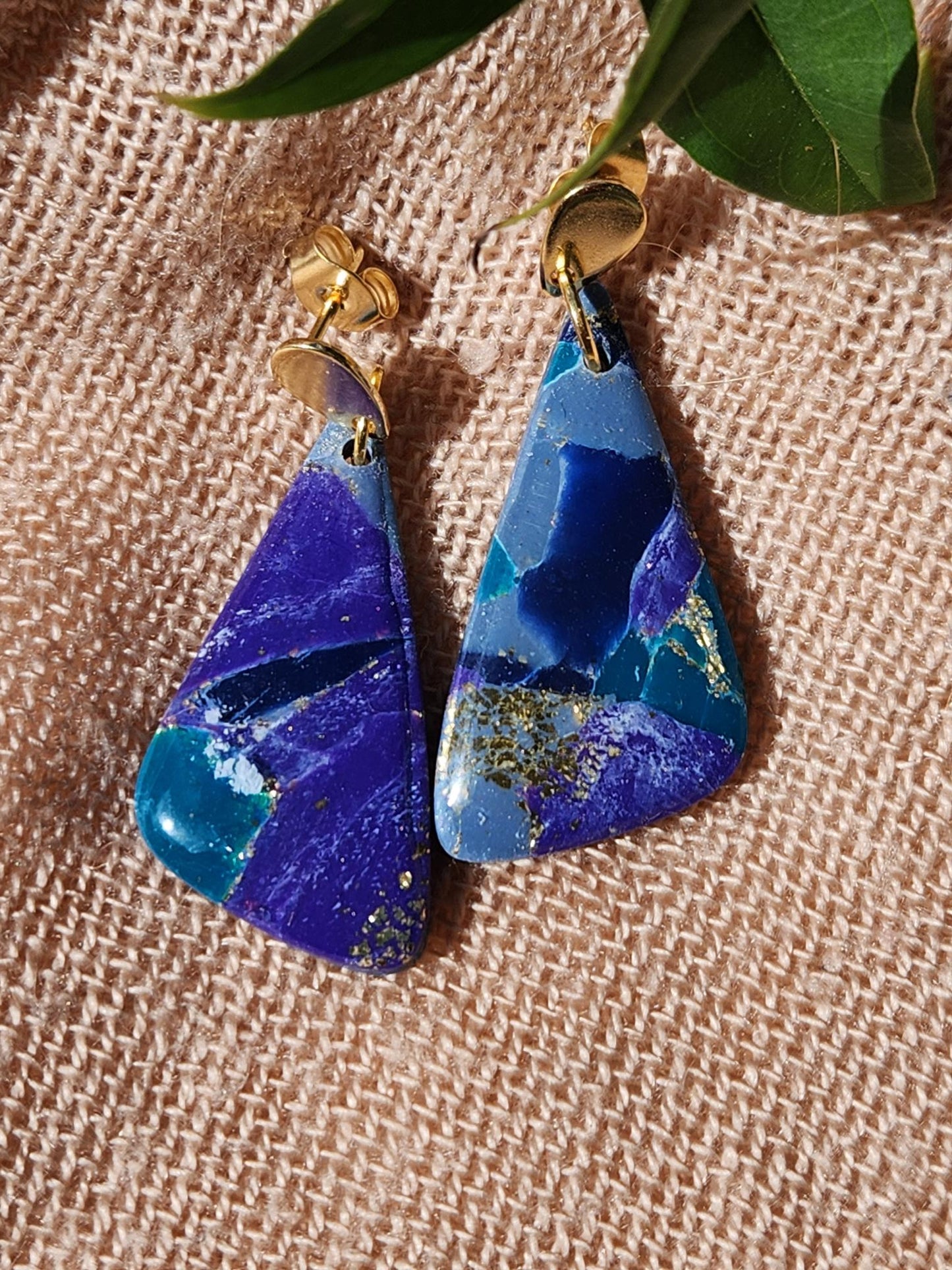 Colourful Offset Triangle Drop Earrings