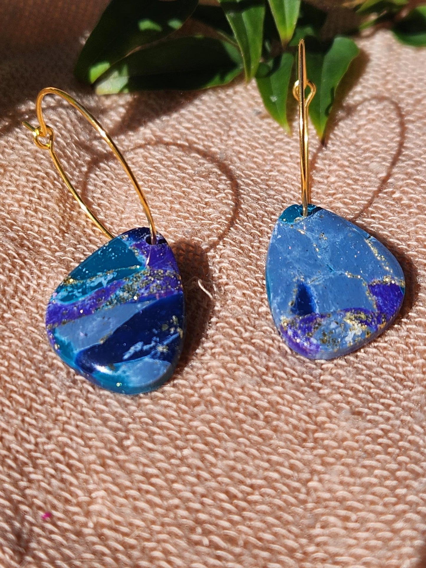 Colourful Organic Oval Hoop Earrings