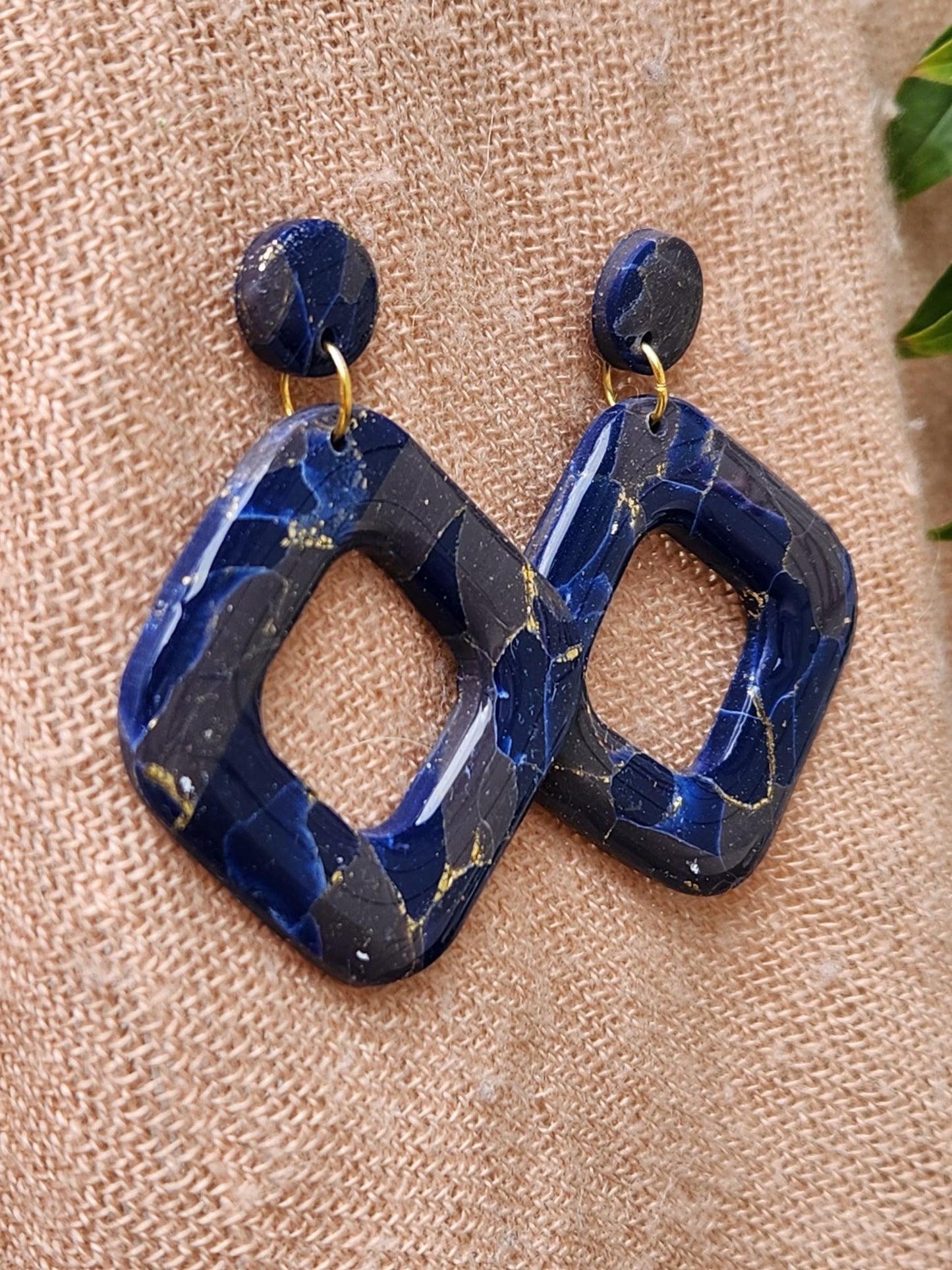 Midnight Cube Drop Earrings