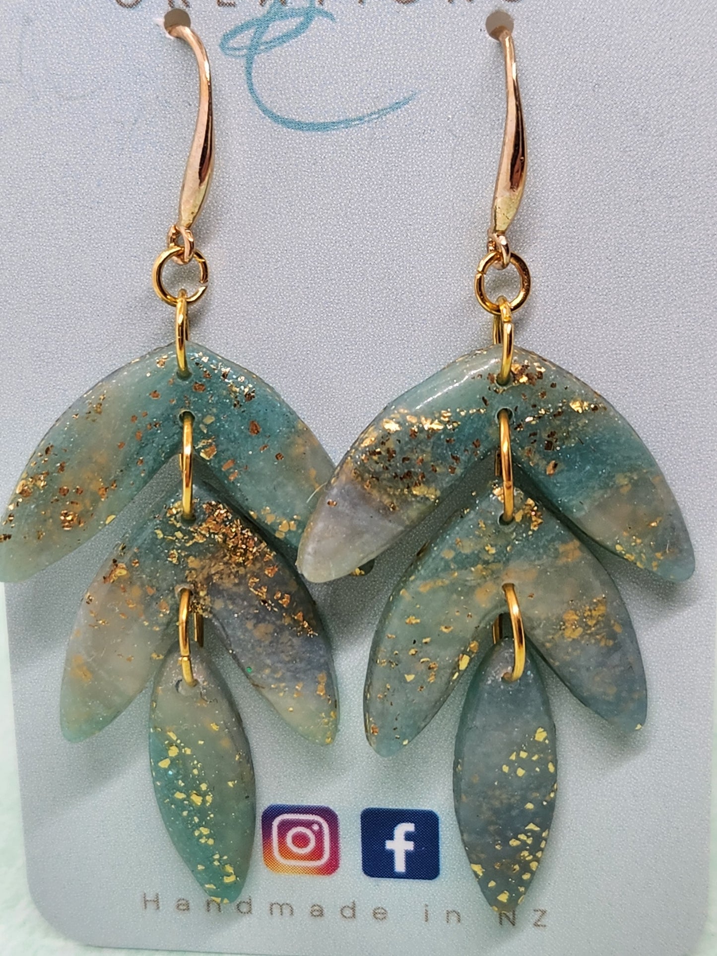 Pale Turquoise 3 Drop Earrings