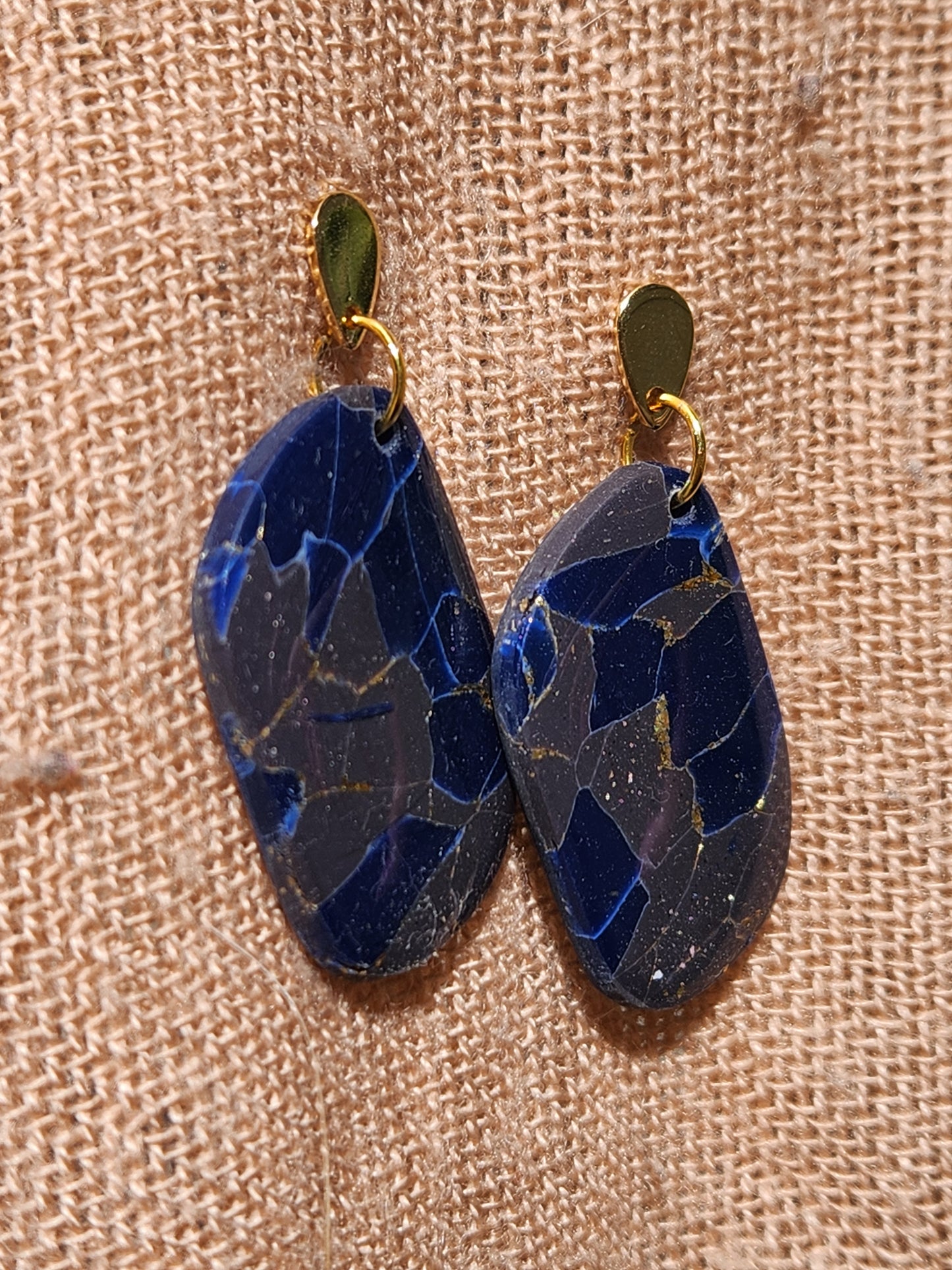 Midnight & Gold Drop Earrings